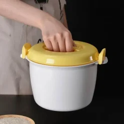 6-in-1 Mikrowellen-Kochtopf - Dampfgarer für Reis, Nudeln, Suppe, Gemüse