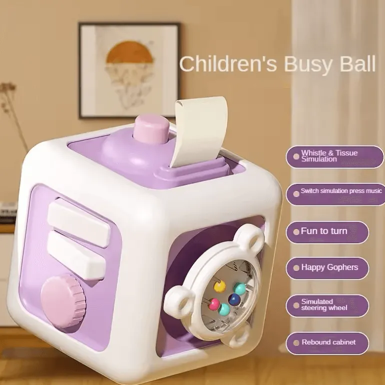 6-in-1 Montessori Busy Cube – Pädagogisches Sensorikspielzeug für Kleinkinder