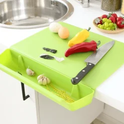 2in1 Schneidebrett mit seitlicher Ablage - Kreatives Küchengerät