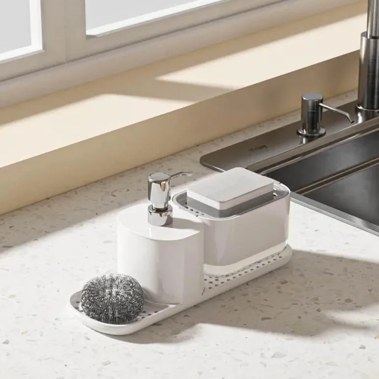 3-in-1 Soap Dispenser Set - Multi-Purpose Bathroom Organizer