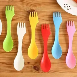3-in-1-Göffel-Set für Kinder – Besteck für Camping, Wandern und Picknick