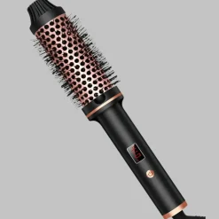 3-in-1-Ionen-Lockenwickler und Glätteisen – Professionelle beheizte Stylingbürste und Lockenstab mit Verbrühschutz