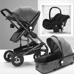 3-in-1-Kinderwagen – Modernes, multifunktionales Hochlandschaftsdesign