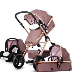 3-in-1-Kinderwagen im europäischen Stil mit Korbwagen