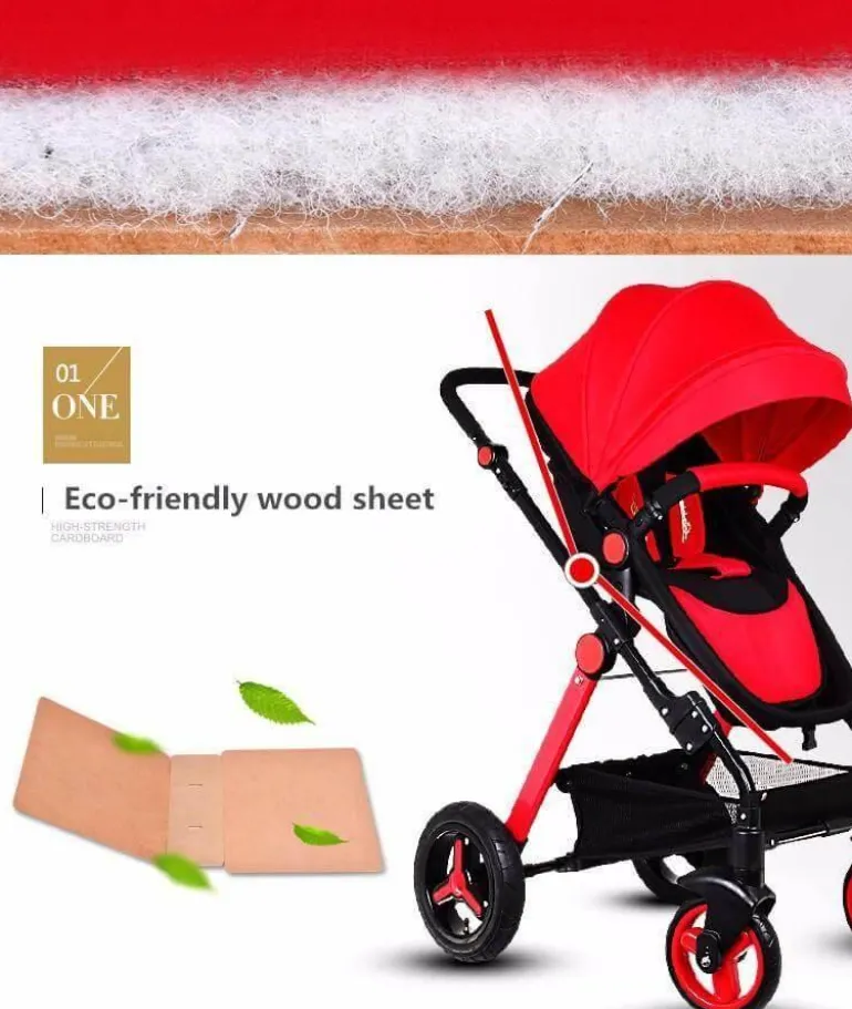 3-in-1-Kinderwagen im europäischen Stil mit Korbwagen