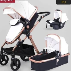 3-in-1-Kinderwagen im europäischen Stil mit Korbwagen