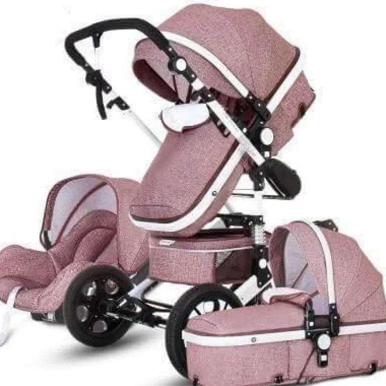 3-in-1-Kinderwagen im europäischen Stil mit Korbwagen