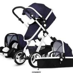 3-in-1-Kinderwagen im europäischen Stil mit Korbwagen