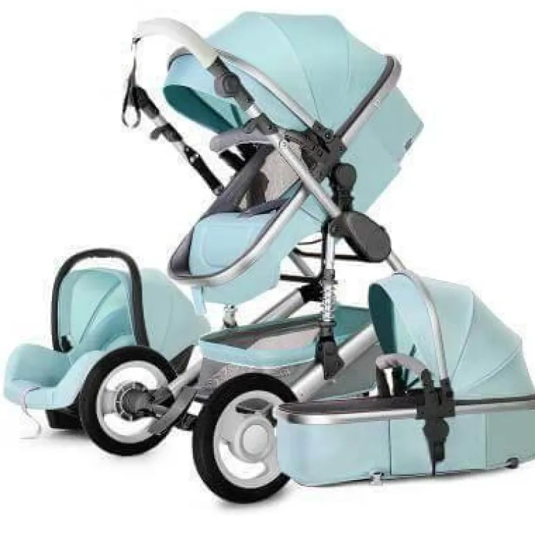 3-in-1-Kinderwagen im europäischen Stil mit Korbwagen
