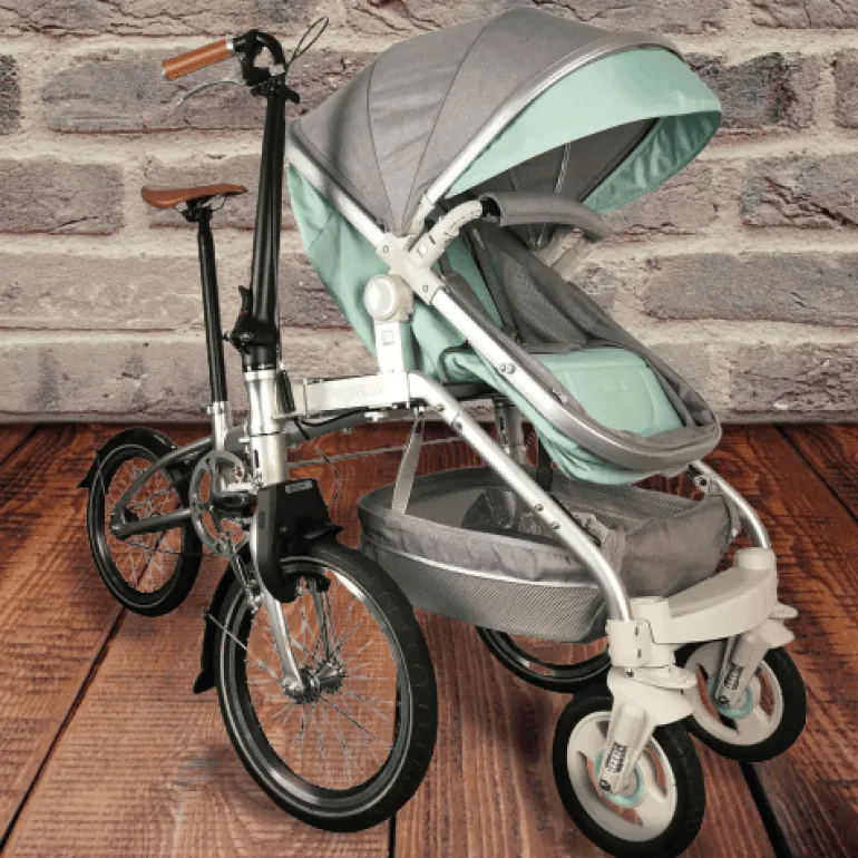 2-in-1-Kinderwagenfahrrad - Umbaubares Lastenfahrrad