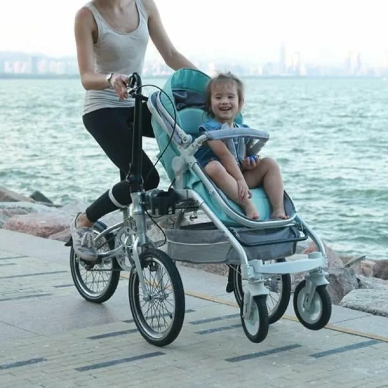 2-in-1-Kinderwagenfahrrad - Umbaubares Lastenfahrrad