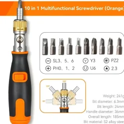 10-in-1-Mehrwinkel-Ratschenschraubendreher – Tragbares Werkzeug für vielseitigen Einsatz