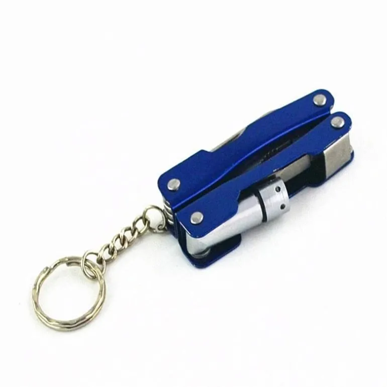 9-in-1-Multitool aus Aluminium mit Schlüsselanhänger – kompaktes, tragbares Entdeckerwerkzeug