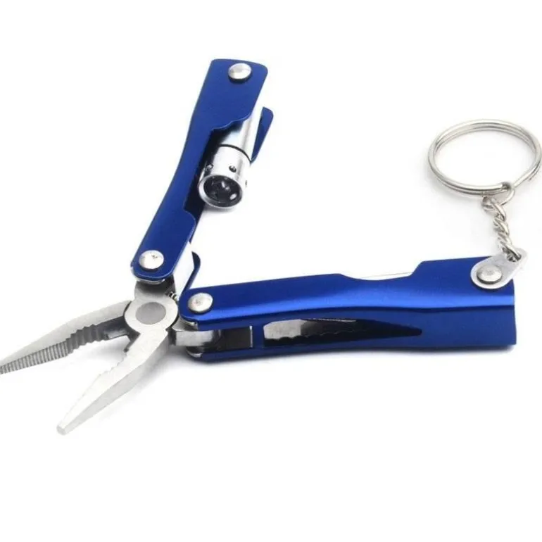 9-in-1-Multitool aus Aluminium mit Schlüsselanhänger – kompaktes, tragbares Entdeckerwerkzeug