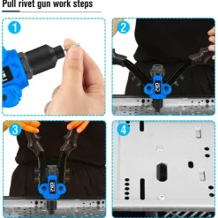 3-in-1-Nietmuttern-Werkzeugsatz – Handniet- und Mutternsetzer-Set