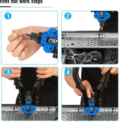 3-in-1-Nietmuttern-Werkzeugsatz – Handniet- und Mutternsetzer-Set