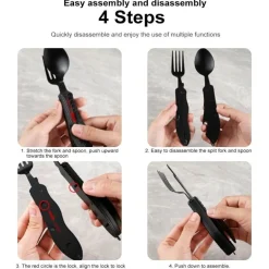 4-in-1-Reiseutensilienset – Tragbares Besteckwerkzeug