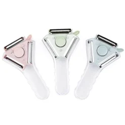 3-in-1-Rotationsschäler aus Edelstahl für Obst und Gemüse