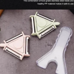 3-in-1-Rotationsschäler aus Edelstahl für Obst und Gemüse
