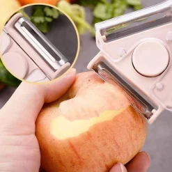 3-in-1-Rotationsschäler aus Edelstahl für Obst und Gemüse