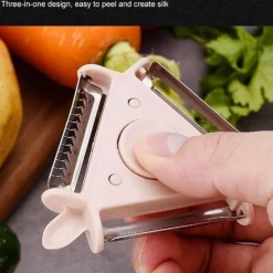 3-in-1-Rotationsschäler aus Edelstahl für Obst und Gemüse