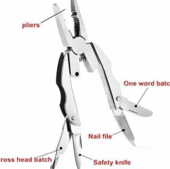 6-in-1-Schlüsselanhänger-Werkzeugset – Faltbares Reise- und Camping-Essential