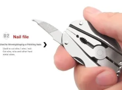 6-in-1-Schlüsselanhänger-Werkzeugset – Faltbares Reise- und Camping-Essential