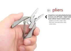 6-in-1-Schlüsselanhänger-Werkzeugset – Faltbares Reise- und Camping-Essential