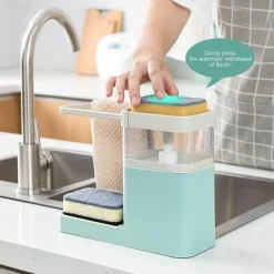 3-in-1-Seifenhalter-Abtropffläche – Multifunktionaler Küchen-Aufbewahrungs-Organizer