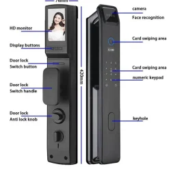 Intelligentes Fingerabdruck-Türschloss - Sicherheitsschloss mit automatischer Gesichtserkennung