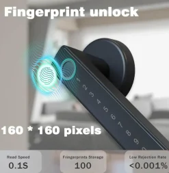 Intelligentes Fingerabdruck-Türschloss – schlüsselloses Bluetooth, kompatibel mit Tuya Alexa Google Assistant