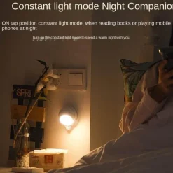 Intelligentes Nachtlicht – 360° drehbare, wiederaufladbare Lampe mit Körpersensor
