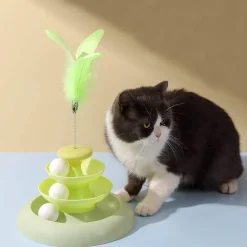 Interaktives Katzen-Drehteller-Spielzeug – Drehender Spielspaß