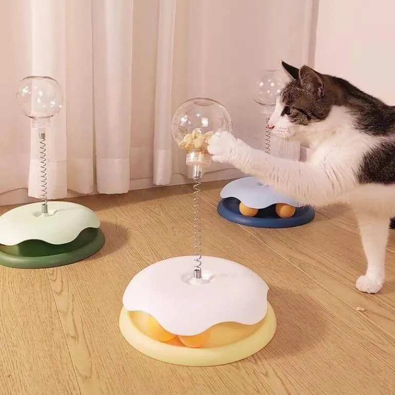 Interaktives Katzenfutter-Spielzeug – Drehteller-Futterspender für spaßige Spielzeit