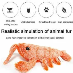 Interaktives Plüsch-Hummer-Katzenspielzeug – Schlabberspielzeug für Haustiere