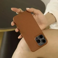 iPhone-Hülle aus echtem Leder – luxuriöses Rindsleder-Design