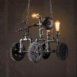 Iron Motorcycle Lamp - Modern Industrial Light Decor