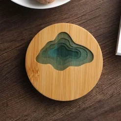 Isolierte Bambus-Untersetzer – Untersetzer mit Wasserkunst-Design