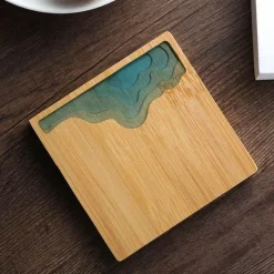 Isolierte Bambus-Untersetzer – Untersetzer mit Wasserkunst-Design