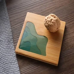 Isolierte Bambus-Untersetzer – Untersetzer mit Wasserkunst-Design