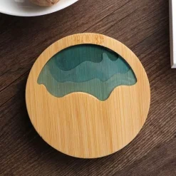 Isolierte Bambus-Untersetzer – Untersetzer mit Wasserkunst-Design