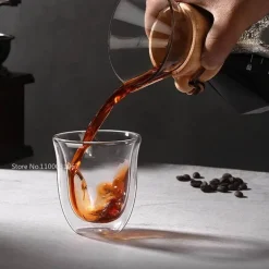 Isolierte doppelwandige Glasbecher – 5-teiliges Tee- und Kaffeetassen-Set, 150 ml