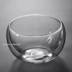 Isolierte doppelwandige Salatschüssel aus Glas – hitzebeständiger Küchenbehälter