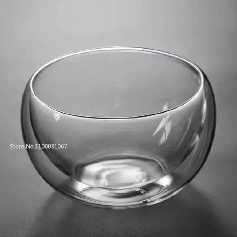 Isolierte doppelwandige Salatschüssel aus Glas – hitzebeständiger Küchenbehälter