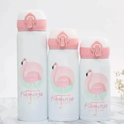 Isolierte Edelstahl-Wasserflasche – Flamingo-Design-Vakuumflasche