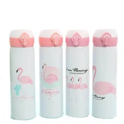 Isolierte Edelstahl-Wasserflasche – Flamingo-Design-Vakuumflasche