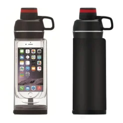Isolierte Thermos-Wasserflasche – Reisebecher mit versteckter Tasche und Geheimfach
