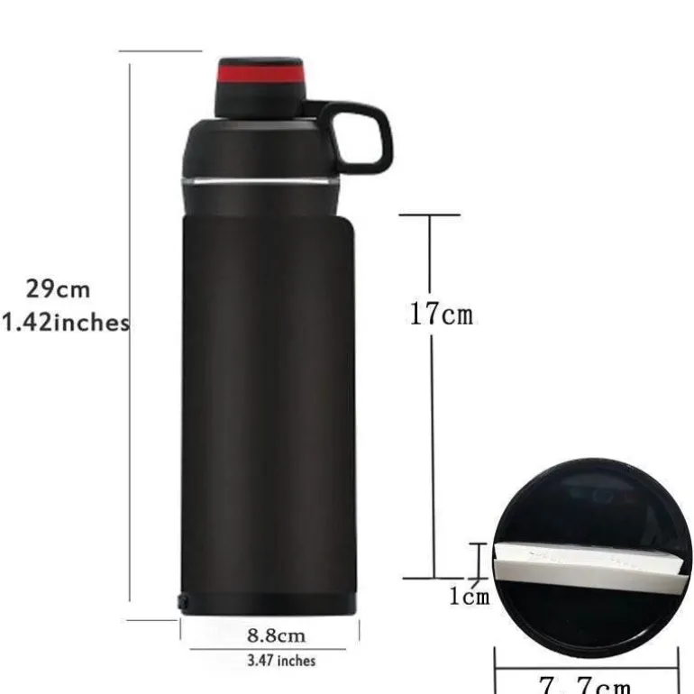 Isolierte Thermos-Wasserflasche – Reisebecher mit versteckter Tasche und Geheimfach