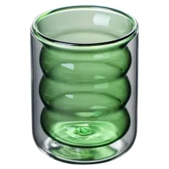 Isolierter doppelwandiger Glasbecher mit Wellendesign – transparenter, hitzebeständiger Becher