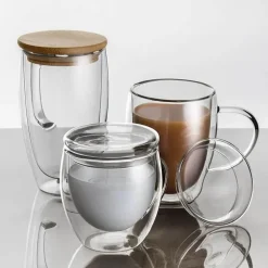 Isolierter doppelwandiger Becher mit Deckel – Bier, Whiskey, Wein, Tee, Kaffeetasse